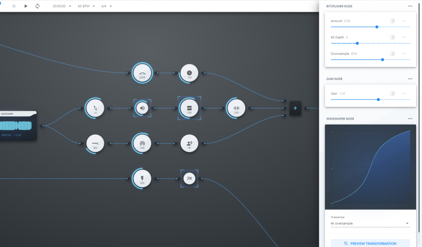Online Modular Synth AudioNodes